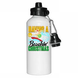 Having A Beachin' Christmas Aluminum Water Bottle