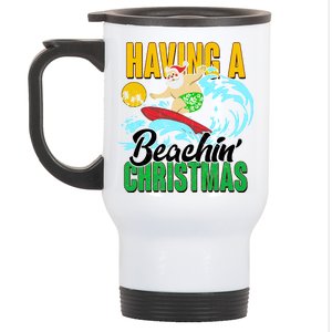 Having A Beachin' Christmas Stainless Steel Travel Mug