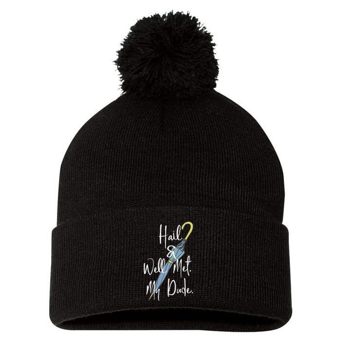 Hail And Well Met My Dude Umbrella Pom Pom 12in Knit Beanie