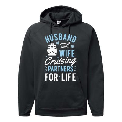 Husband and Wife Cruising Partners for Life couple Performance Fleece Hoodie