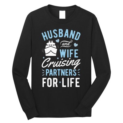 Husband and Wife Cruising Partners for Life couple Long Sleeve Shirt