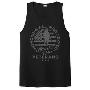 Honoring All Who Served Thank You Veterans Day American Flag PosiCharge Competitor Tank