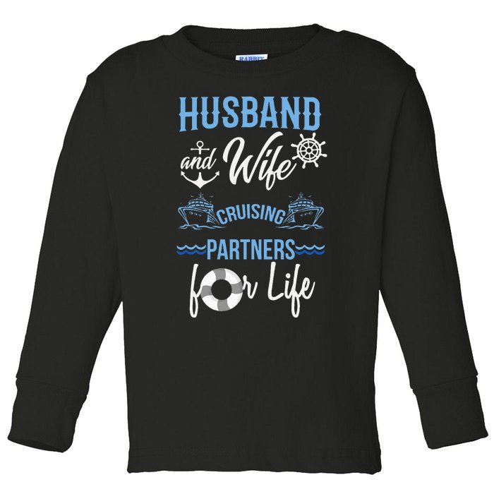 Husband and Wife Cruising Partners for Life couple Toddler Long Sleeve Shirt