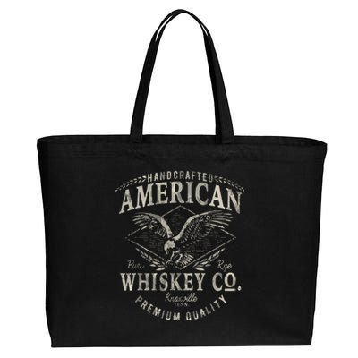 Handcrafted American Whiskey Eagle Vintage Graphic Cotton Canvas Jumbo Tote