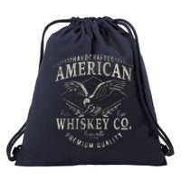 Handcrafted American Whiskey Eagle Vintage Graphic Drawstring Bag