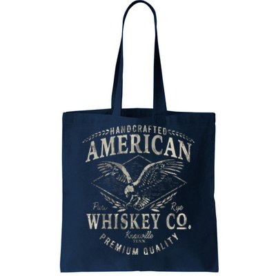 Handcrafted American Whiskey Eagle Vintage Graphic Tote Bag