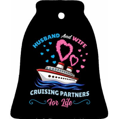 Husband And Wife Cruising Partners for Life Ceramic Bell Ornament