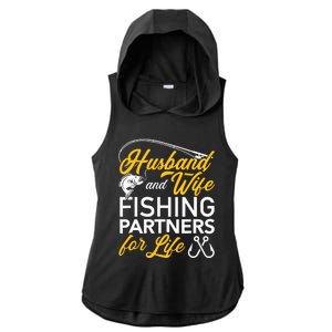 Husband and wife fishing partners for life Ladies PosiCharge Tri-Blend Wicking Draft Hoodie Tank