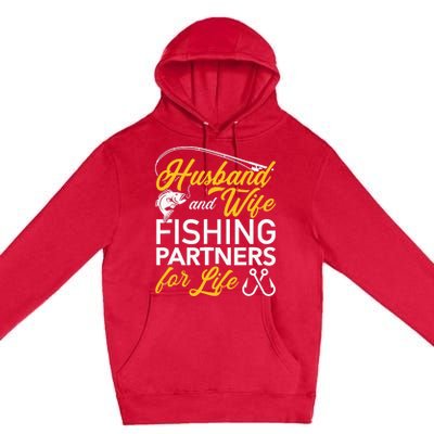 Husband and wife fishing partners for life Premium Pullover Hoodie