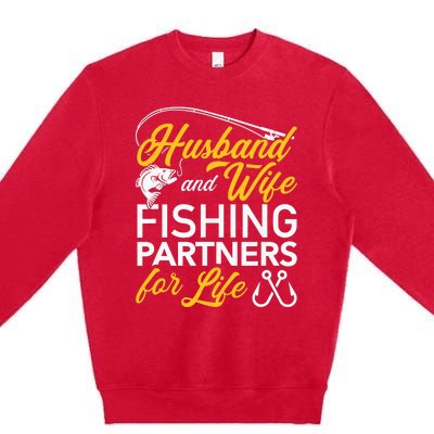 Husband and wife fishing partners for life Premium Crewneck Sweatshirt