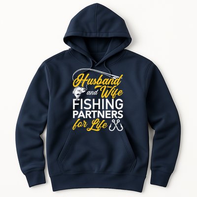 Husband and wife fishing partners for life Hoodie