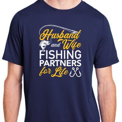 Husband and wife fishing partners for life Adult ChromaSoft Performance T-Shirt