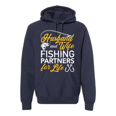 Husband and wife fishing partners for life Premium Hoodie