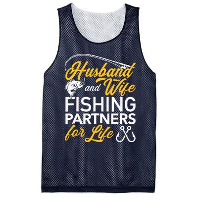 Husband and wife fishing partners for life Mesh Reversible Basketball Jersey Tank