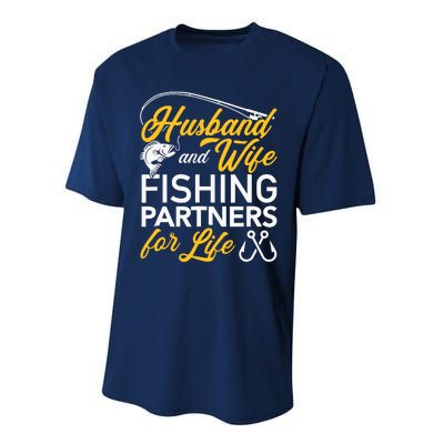 Husband and wife fishing partners for life Performance Sprint T-Shirt