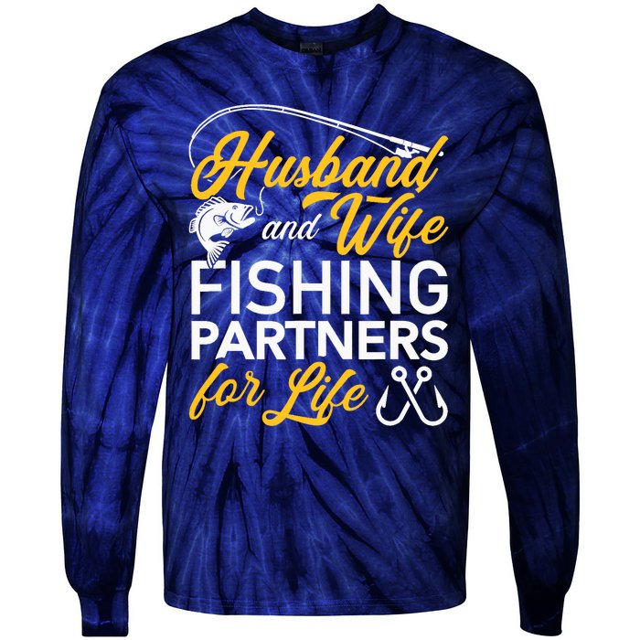 Husband and wife fishing partners for life Tie-Dye Long Sleeve Shirt