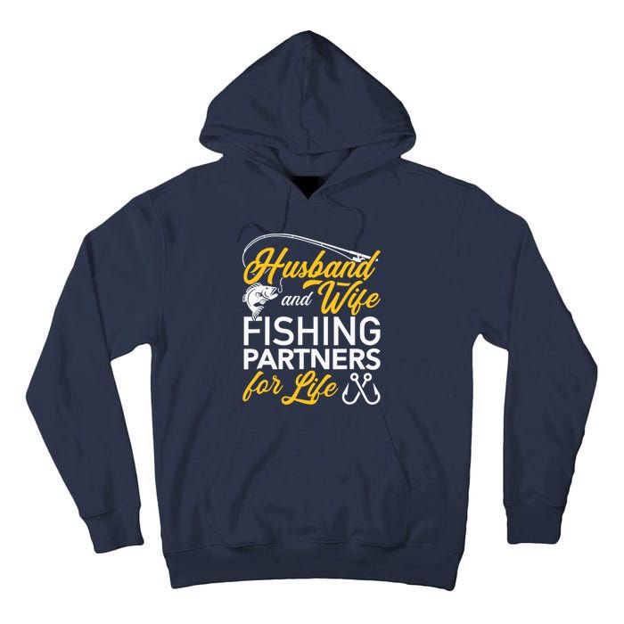 Husband and wife fishing partners for life Tall Hoodie