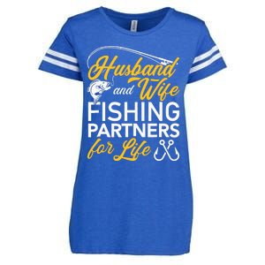 Husband and wife fishing partners for life Enza Ladies Jersey Football T-Shirt