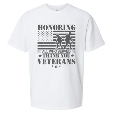 Honoring All Who Served Thank You Veterans Day Us Veteran Sueded Cloud Jersey T-Shirt