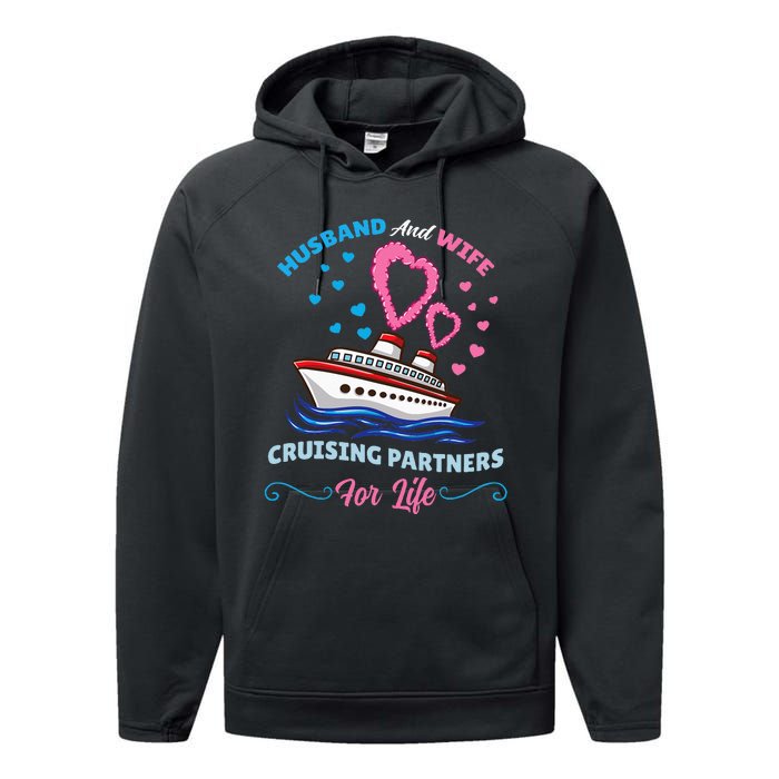 Husband And Wife Cruising Partners For Life Performance Fleece Hoodie