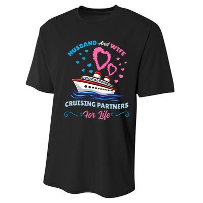 Husband And Wife Cruising Partners For Life Performance Sprint T-Shirt