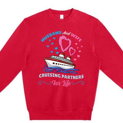 Husband And Wife Cruising Partners For Life Premium Crewneck Sweatshirt