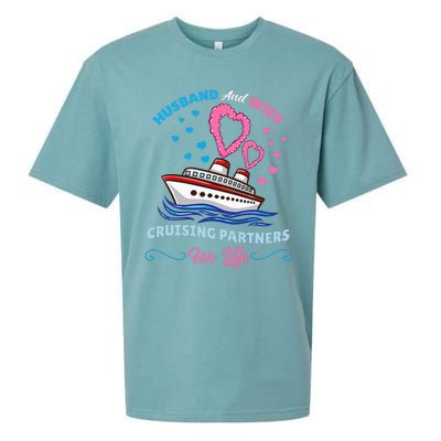 Husband And Wife Cruising Partners For Life Sueded Cloud Jersey T-Shirt