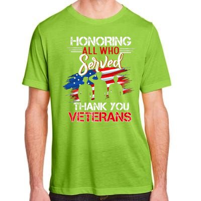 Honoring All Who Served Thank You Veterans Day Gift Adult ChromaSoft Performance T-Shirt