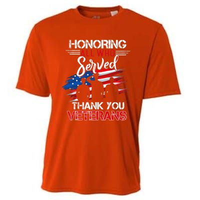 Honoring All Who Served Thank You Veterans Day Gift Cooling Performance Crew T-Shirt