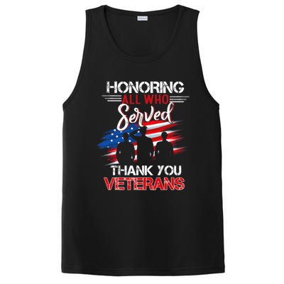 Honoring All Who Served Thank You Veterans Day Gift PosiCharge Competitor Tank