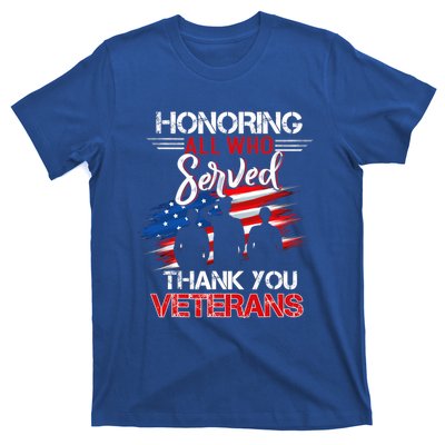 Honoring All Who Served Thank You Veterans Day Gift T-Shirt