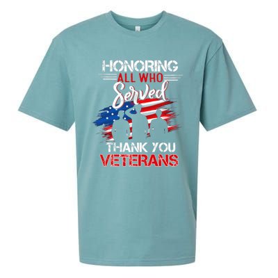 Honoring All Who Served Thank You Veterans Day Gift Sueded Cloud Jersey T-Shirt