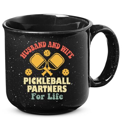 Husband And Wife Pickleball Partners For Life 15oz Campfire Ceramic Mug