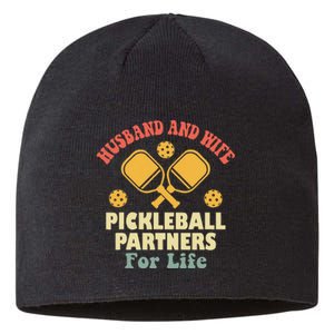 Husband And Wife Pickleball Partners For Life Sustainable Beanie