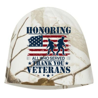 Honoring All Who Served Thank You Veterans Day Us Kati - Camo Knit Beanie