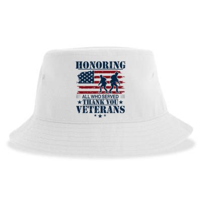 Honoring All Who Served Thank You Veterans Day Us Sustainable Bucket Hat