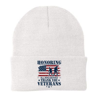 Honoring All Who Served Thank You Veterans Day Us Knit Cap Winter Beanie