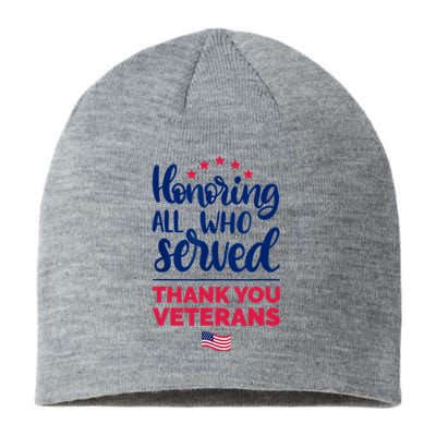 Honoring All Who Served Thank You Veterans Day Sustainable Beanie