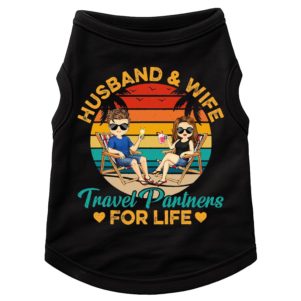Husband And Wife Travel Partners For Life Beach Traveling Doggie Tank