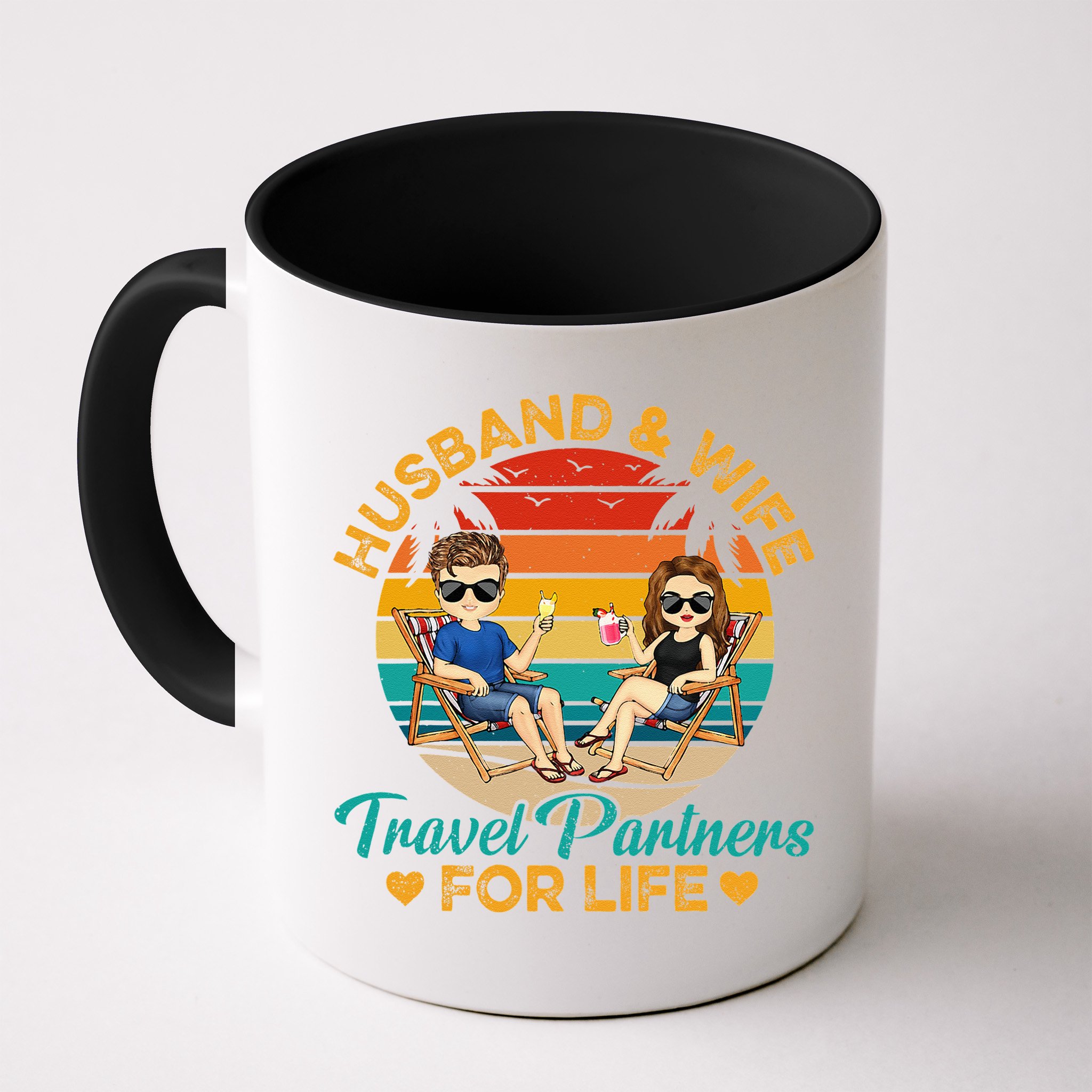 Husband And Wife Travel Partners For Life Beach Traveling Mug
