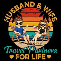 Husband And Wife Travel Partners For Life Beach Traveling 16 in Basic Backpack