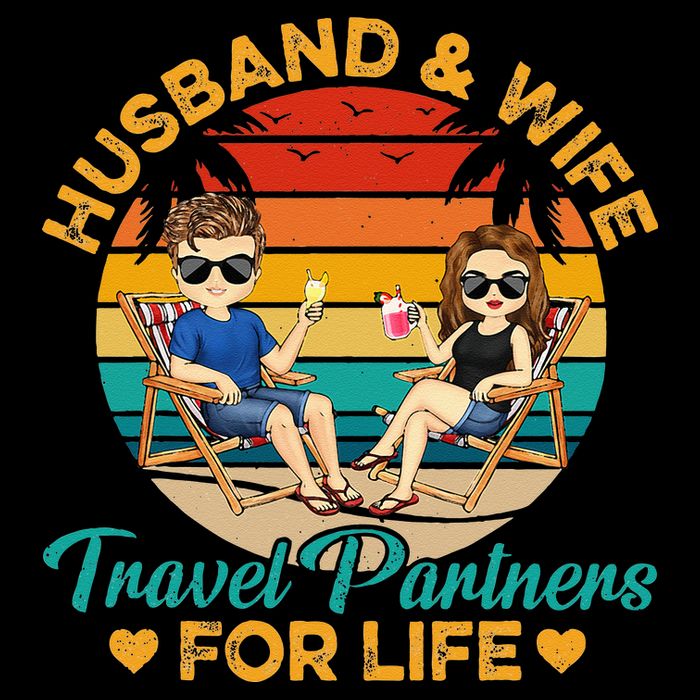 Husband And Wife Travel Partners For Life Beach Traveling 16 in Basic Backpack