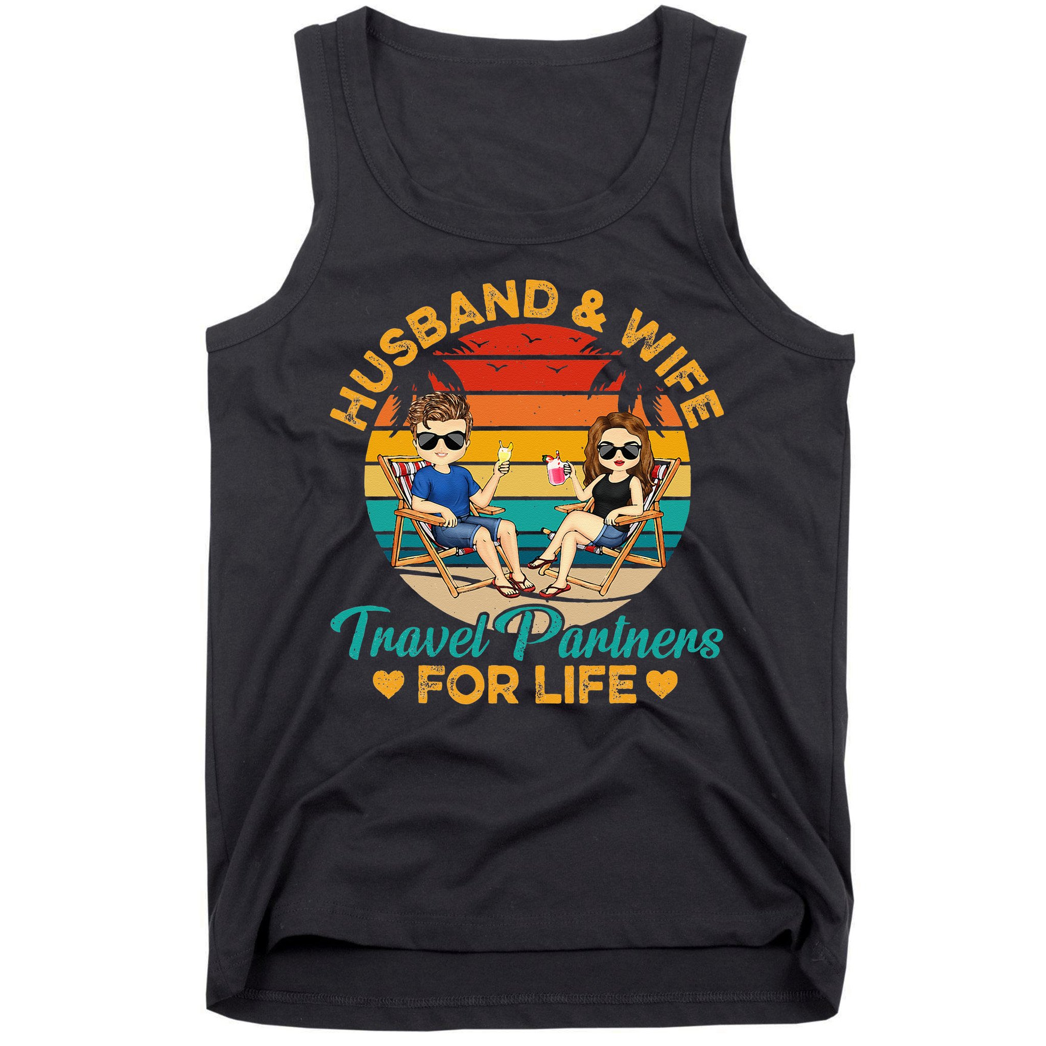 Husband And Wife Travel Partners For Life Beach Traveling Tank Top