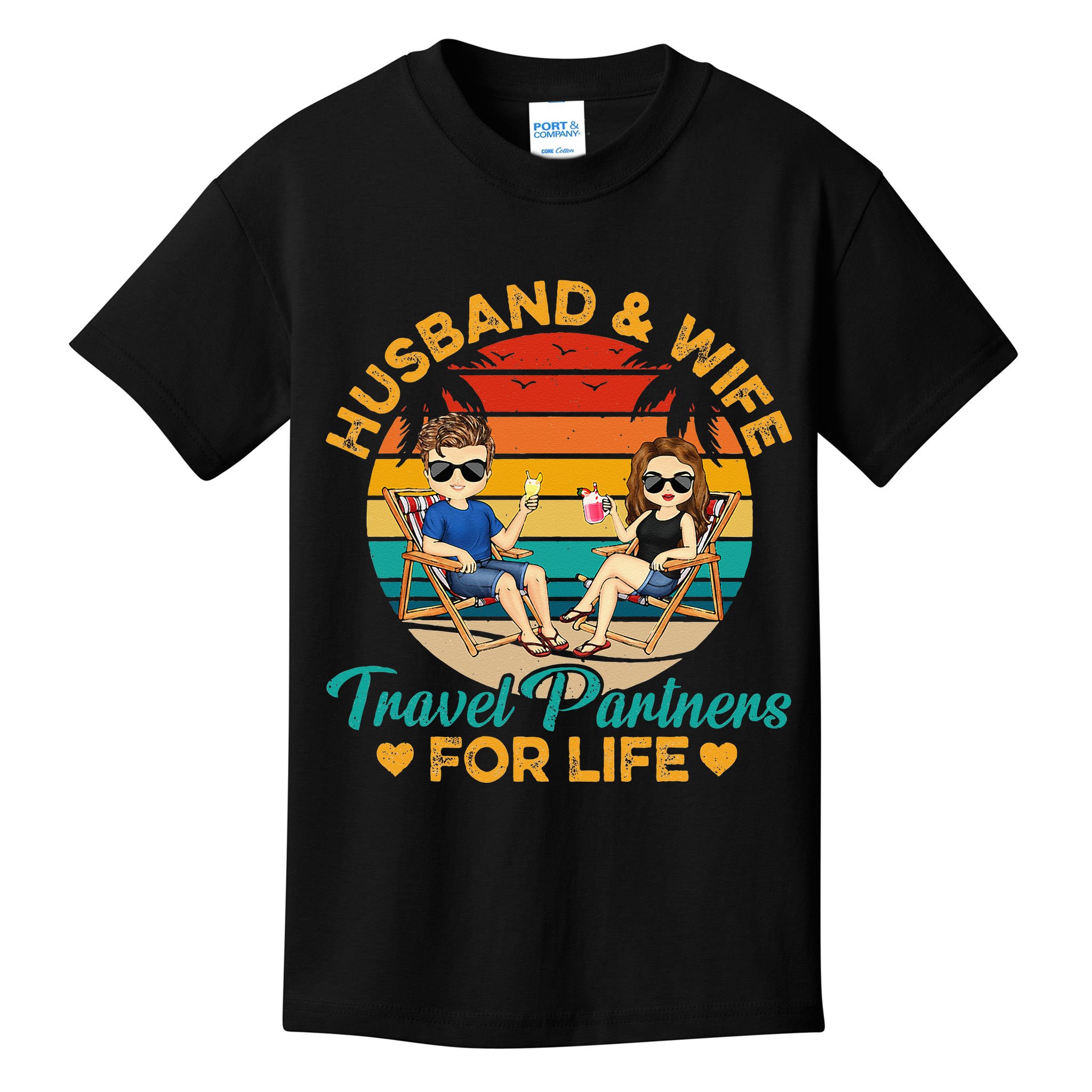 Husband And Wife Travel Partners For Life Beach Traveling Kids T-Shirt