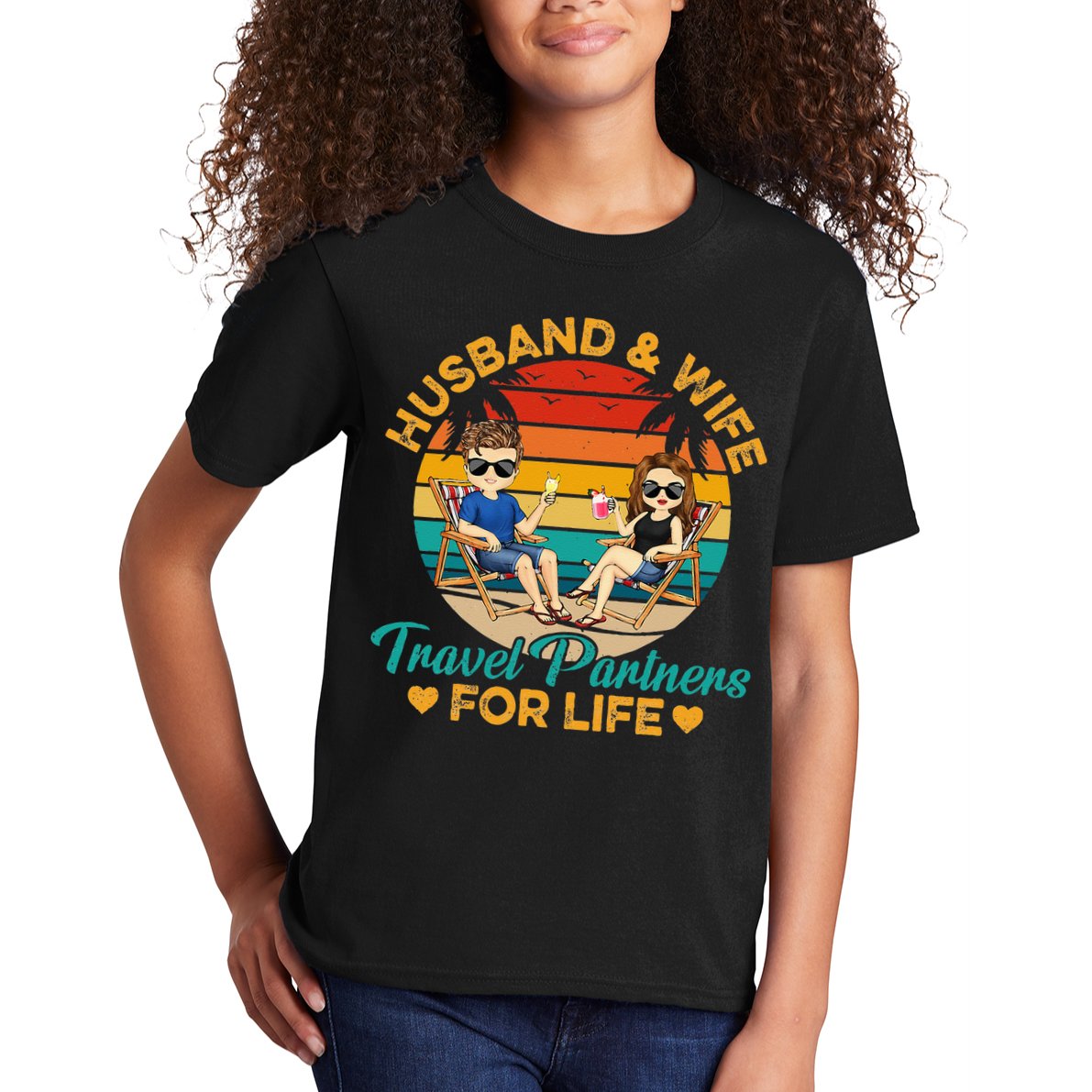 Husband And Wife Travel Partners For Life Beach Traveling Kids T-Shirt