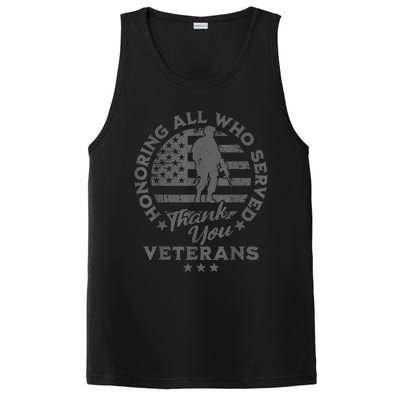 Honoring All Who Served Thank You Veterans Day American Flag PosiCharge Competitor Tank