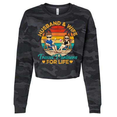 Husband And Wife Travel Partners For Life Beach Traveling Cropped Pullover Crew