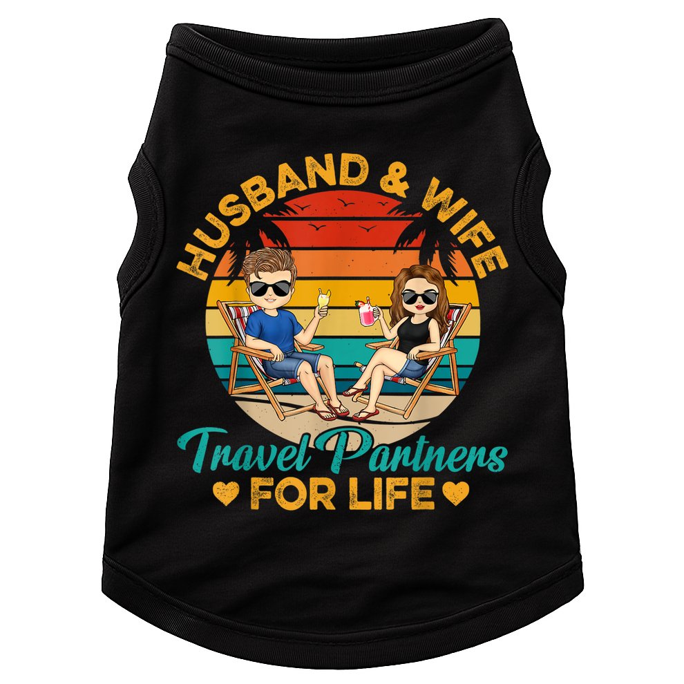 Husband And Wife Travel Partners For Life Beach Traveling Doggie Tank