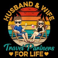 Husband And Wife Travel Partners For Life Beach Traveling Drawstring Bag