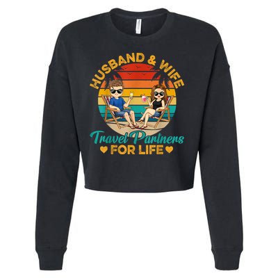 Husband And Wife Travel Partners For Life Beach Traveling Cropped Pullover Crew